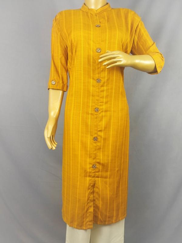 Kurta with Collar neck with thread work